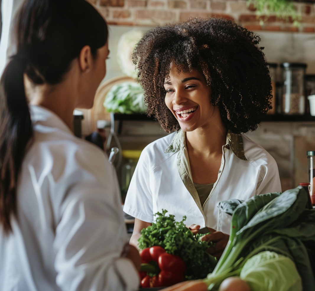 a nutritionist with a client