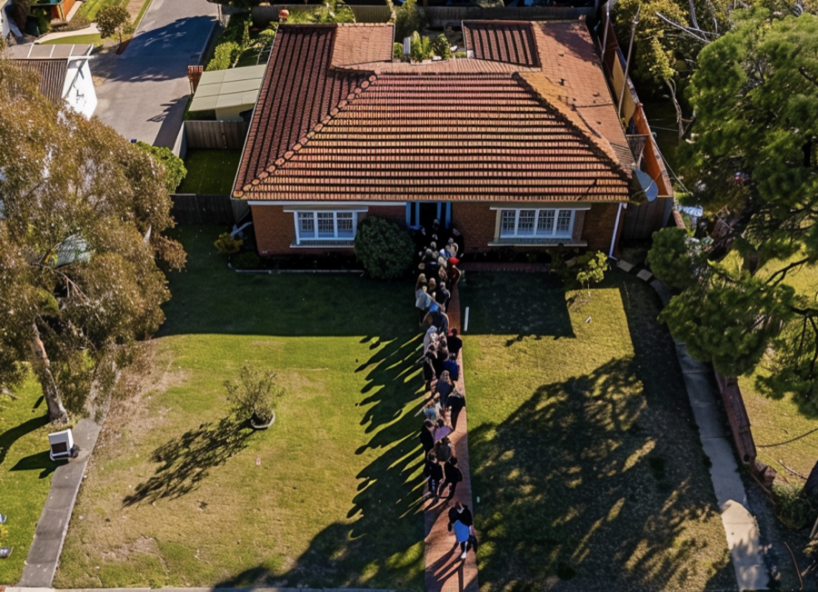 property buyers in perth lining up for a home auction